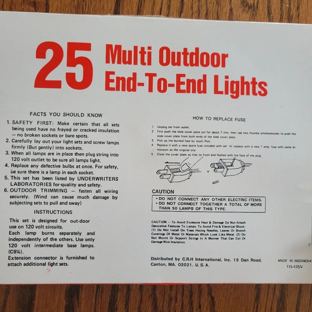 Vintage Outdoor Multi Big Bulb Lights - Great Retro Look ~ NOS in Original Box